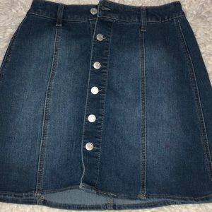 Super Cute Button Up Jean Skirt
